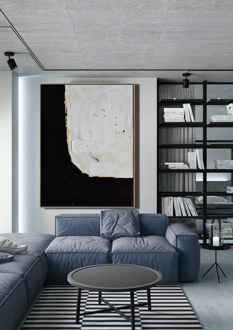Extra Large Painting,Minimalist Painting On Canvas, Palette Knife Vertical Minimal Art - Modern Abstract Wall Art